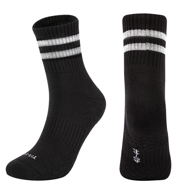 Sports Tennis Socks Middle Tube Cotton Thickened Towel Bottom Breathable Reflective Basketball Badminton Socks