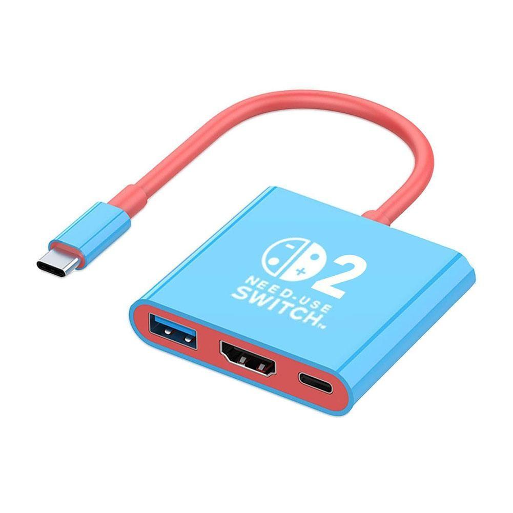 Док-станция 2-го типа Type-C 3-в-1 Для Switch 2 4K 60 Гц USB 3.0 5 Гбит/с PD-100 Вт