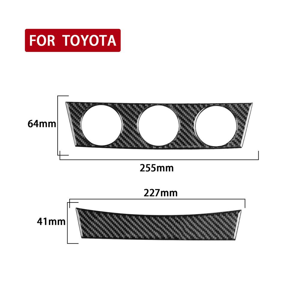 2x Black Carbon Fiber Dash Central Console Cover Trim For Toyota Camry 2007-2011