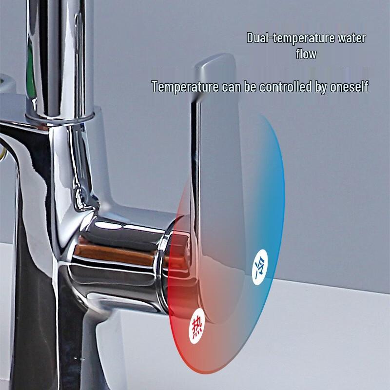 OEING Brass Wall-Mounted Pull-Out Kitchen Faucet