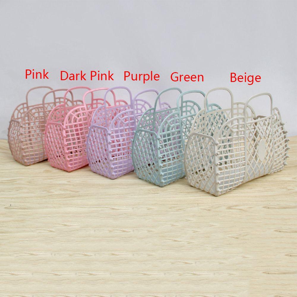 Portable Summer Handbag Home Organizer Washing Storage Basket Women Bath Basket Laundry Basket