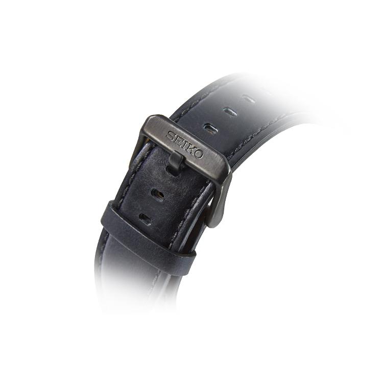 Seiko SEIKO5 Механический механизм Кожаный ремешок Часы Мужские Часы Черный циферблат SRPF64K1