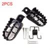 New 2PCS Footrests Foot Pegs Motorcycle Irony Wide Motocross Black Aluminium