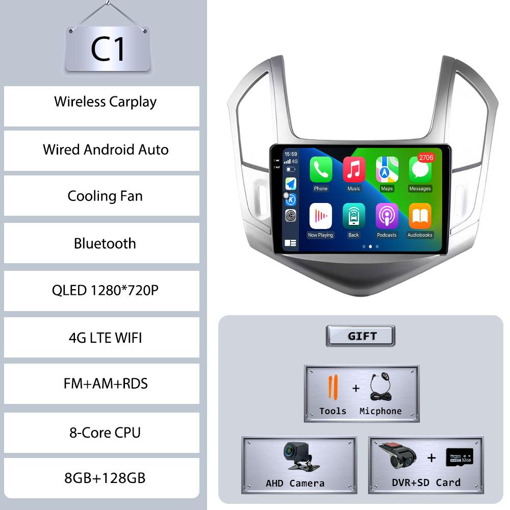 9-дюймовый сенсорный QLED IPS экран для Chevrolet Cruze J300 J308 2012-2015, GPS-навигация, беспроводной CarPlay, Android 16, Авто BT, DSP, WiFi.