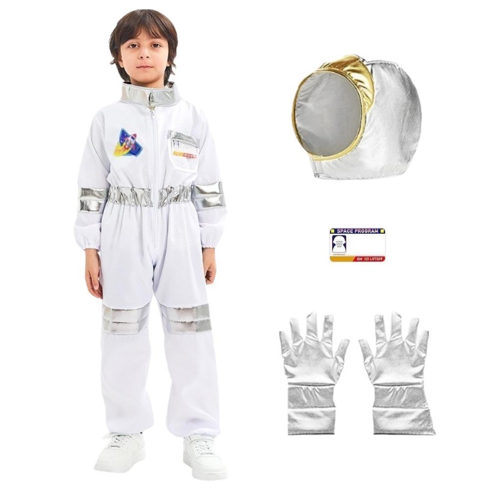 Jumpsuit Spaceman Costume With Hat Cosplay Costume Dress Up Space Suit Carnival Party