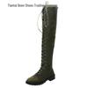 European & American Fashion Lace-Up Over-the-Knee Thigh-High Low Heel Boots for Women - Autumn/Winter Collection