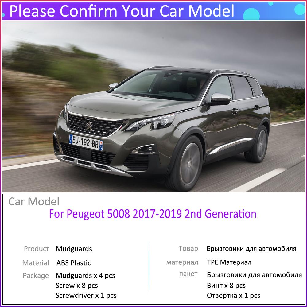 4 шт. автомобильные брызговики для Peugeot 5008 2017 2018 MK2 брызговики Fender брызговики авто