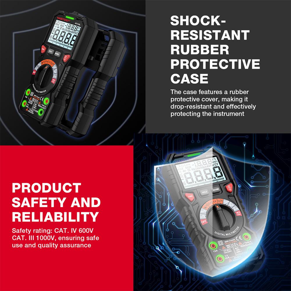 Цифровой мультиметр 6000 отсчетов DC/AC амперметр вольтметр бесконтактный детектор напряжения ЖК-дисплей тестер напряжения тока инструменты электрика