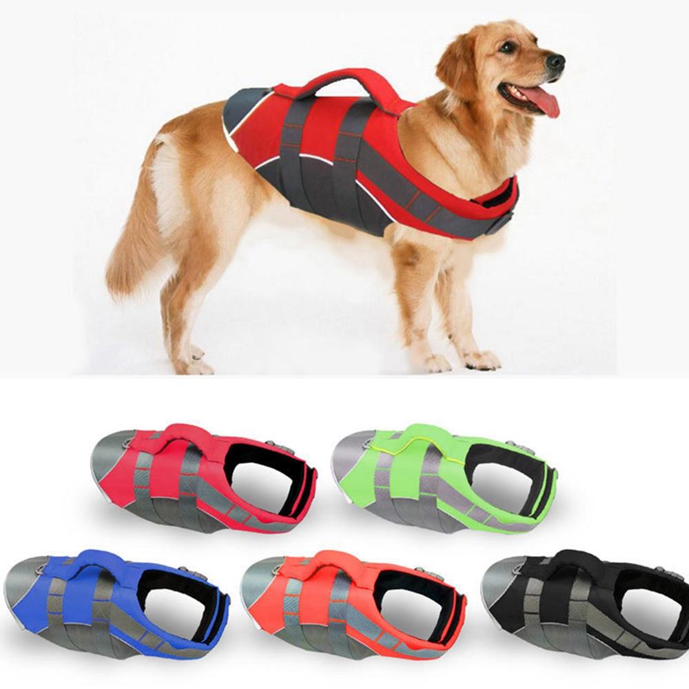 Dog Swimming Life Vest with Safety Reflective Stripe Adjustable Elasticity Pet Dog Swimming Coat