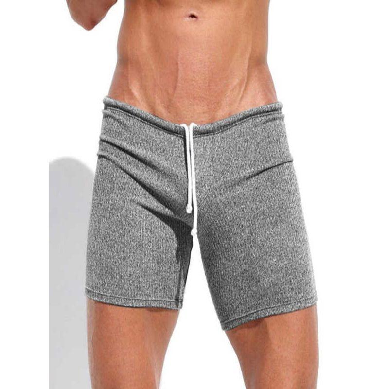 Fashion Summer Men Sexy Lacing Shorts Holiday Casual Sports Fitness Breathable Stretch Silm Shorts Tide
