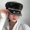 Легкая, дышащая бейсболка с прочной искусственной кожей и заклепками в стиле панк для летних фестивалей и вечеринок.