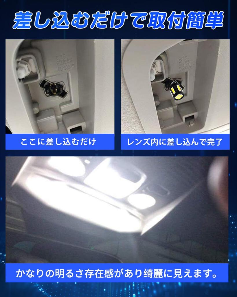 Светодиодные лампы SUPAREE T10, 10 шт., Белые 6000K, 10-SMD, Высокая яркость, Совместимы с техосмотром, 12В, для габаритных огней, подсветки номера и салона
