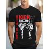 Summer Round Neck 3D Print Kickboxing Martial Arts Pattern Top Fashionable Casual Short Sleeved Men's T-shirts