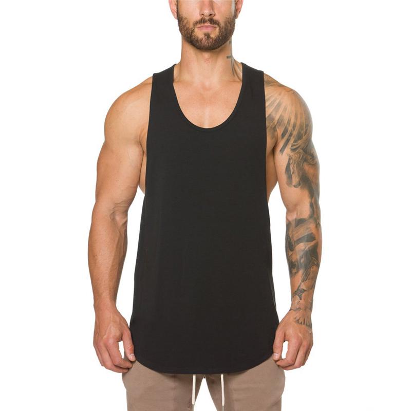 Muscleguys Brand Clothing Solid Tank Tops Men Blank Undershirt Musculation Vest Bodybuilding and Fitness Stringer Gyms Tanktop