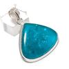 Blue Amber Gemstone Handmade 925 Sterling Silver Jewelry Pendant 1.69" Z4R55