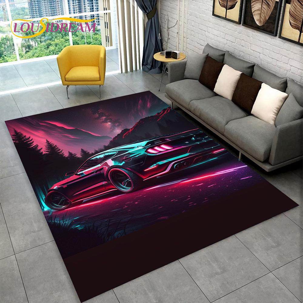 Коврик для гоночных спортивных автомобилей, большой, ковер для дома, гостиной, спальни, дивана, коврика для двери, детский нескользящий коврик для кухни