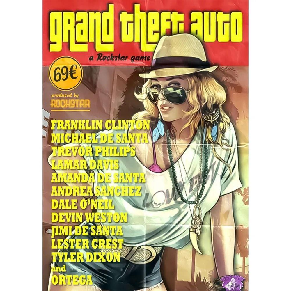 Grand Theft Auto GTA Металлическая жестяная табличка Ретро Игровое Настенное Искусство 30x20см
