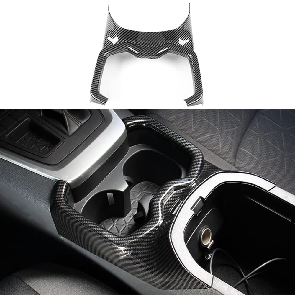 for Toyota RAV4 ABS Carbon Fiber Center Console Cup Holder Frame Trim Panel Cover Decoration for Toyota RAV4 2019 2020 2021 2022 Interior