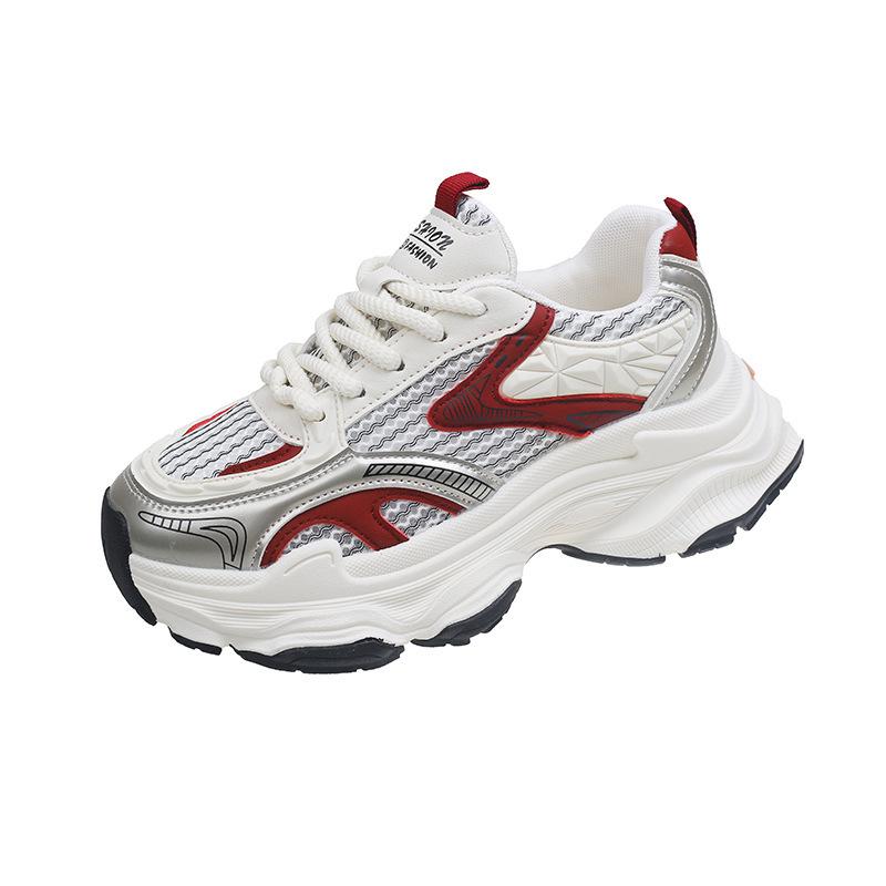 Thick-soled Dad Shoes Children's 2024 New Popular Summer Thin Mesh Breathable Mesh Shoes Heightening Casual Sports Shoes