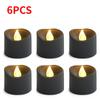 12/1PCS LED Electronic Candles Black Flameless Battery Operated Candle Lamps Halloween Xmas Wedding Party Decoration Lighting