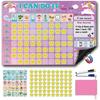 Большой магнитный еженедельник, таблица обязанностей для детей, плакат с днями недели для детей, магнитный календарь обязанностей со 70 звездами, 30 магнитов с заданиями