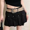 Solid Color Western Studded Belt Gothic Star Waistband Trouser Belt Y2K Punk Belt  Unisex