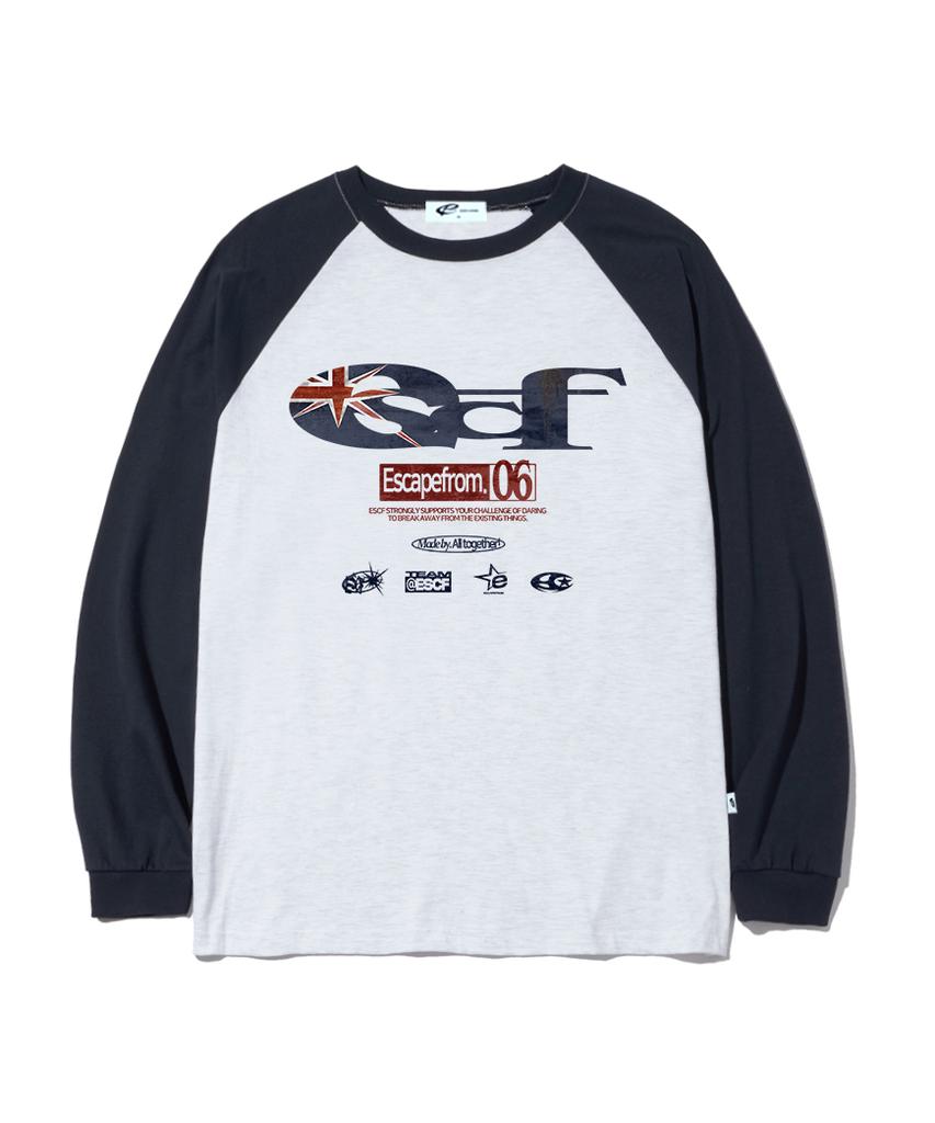 ESCAPEFROM British Vintage Escf Logo Collage Print Long Sleeve [3 Colors]