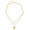 1PC Simple Necklace Collar Jewelry Cloth Accessories Sweet Choker Party Gift European Style Love Heart Imitation Pearl