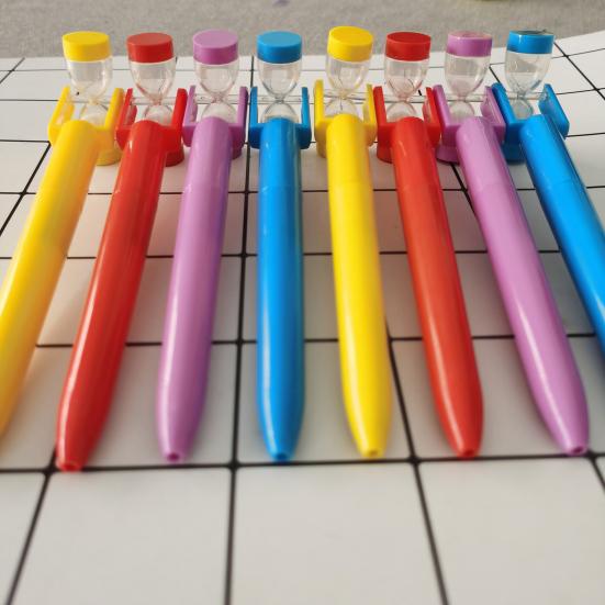Sand Timer Ballpoint Pen Novelty Sand Clock Pen Black Ink Twist Pen with Hourglass Top for School Office Supplies