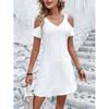 Платье с короткими рукавами для женщин, летняя новая мода, облегающая юбка с открытыми плечами