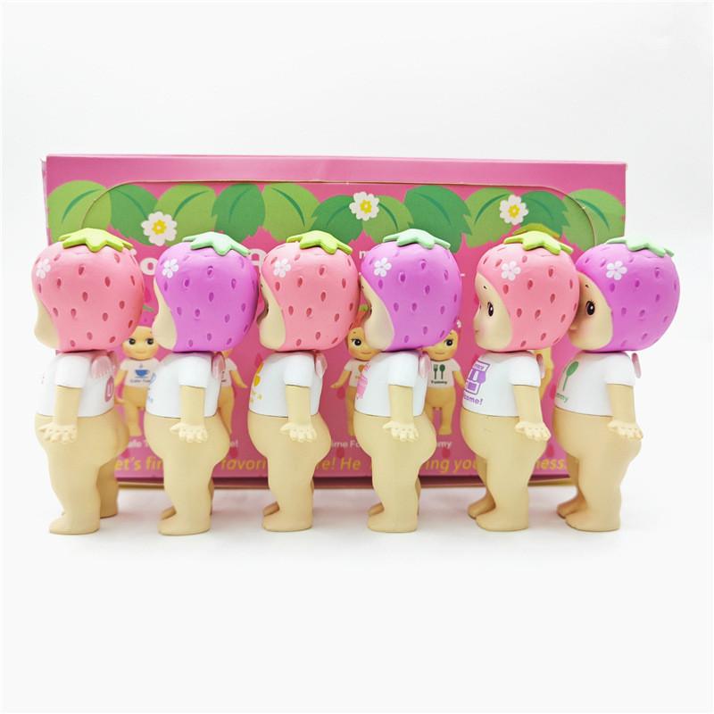 Очаровательные Фигурки Ангелов-Клубничек Blind Box ПВХ Коллекционные Игрушки Для Тортов Подарки