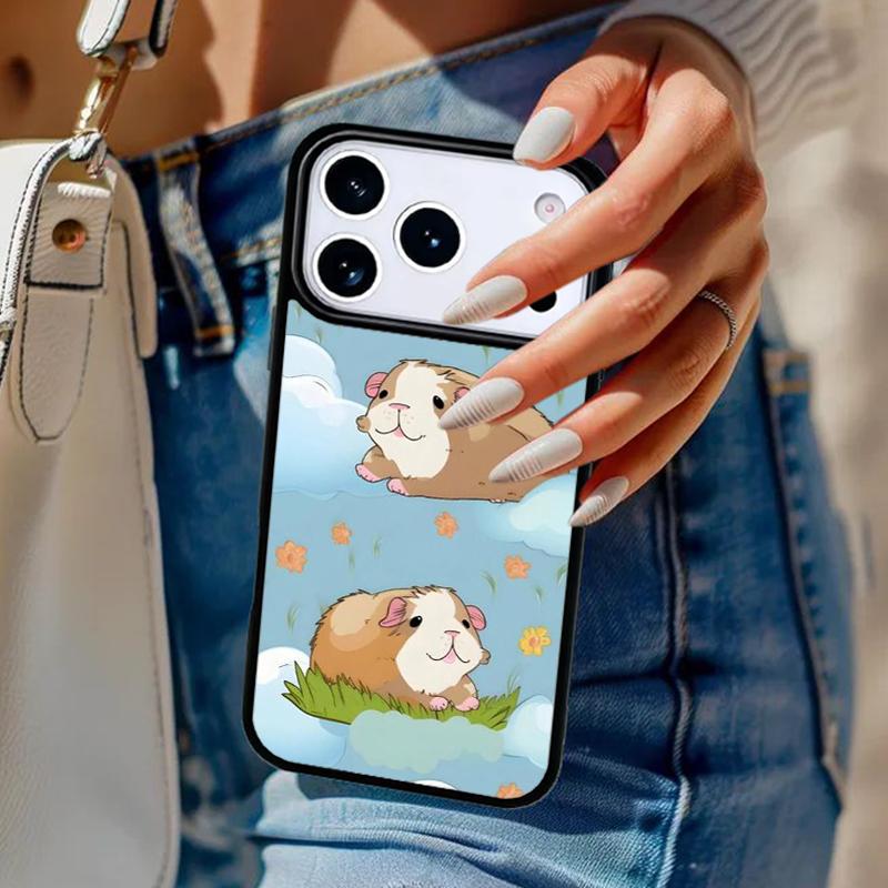 Cartoon Guinea Pig Phone Case For iPhone 17 Air 14 15 13 12 Max Cover For Apple 14 15 16 16e 11 Pro Max Plus Coque