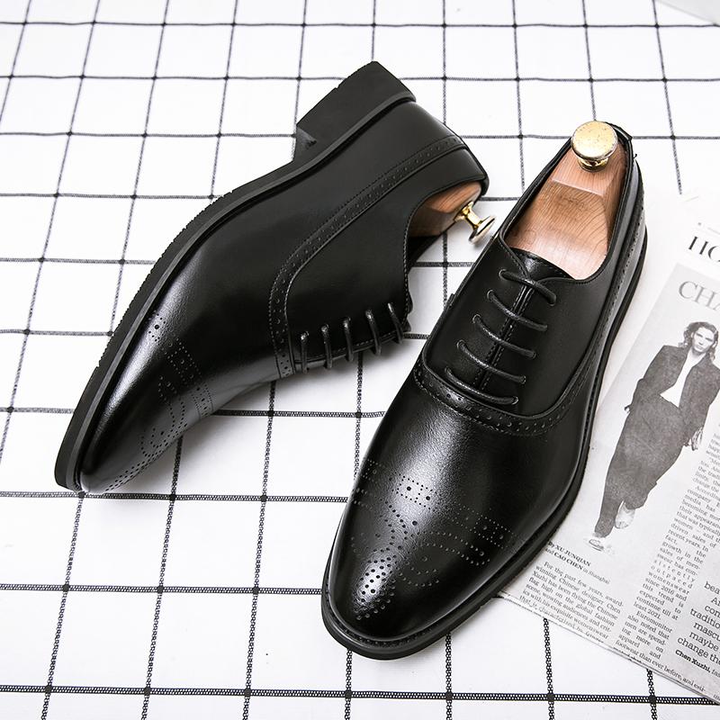 Fashion Business Fashion Dress Shoes Men Shoes Black Brown Lace Up Business Office Block Shoes Luxury Social Shoes Size 38-48 Men Shoes