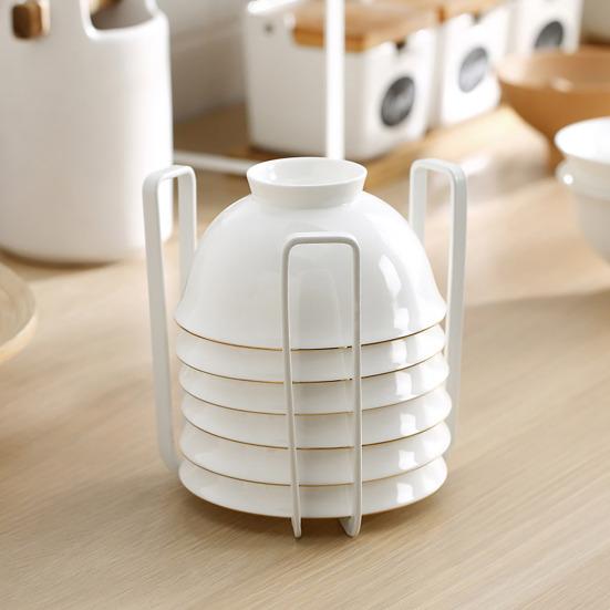 1/4Pcs Draining Dish Racks Bowl Plate Holders Durable Construction Easy To Clean Heavy-Duty Metal Bowl Storage Dying Display Racks