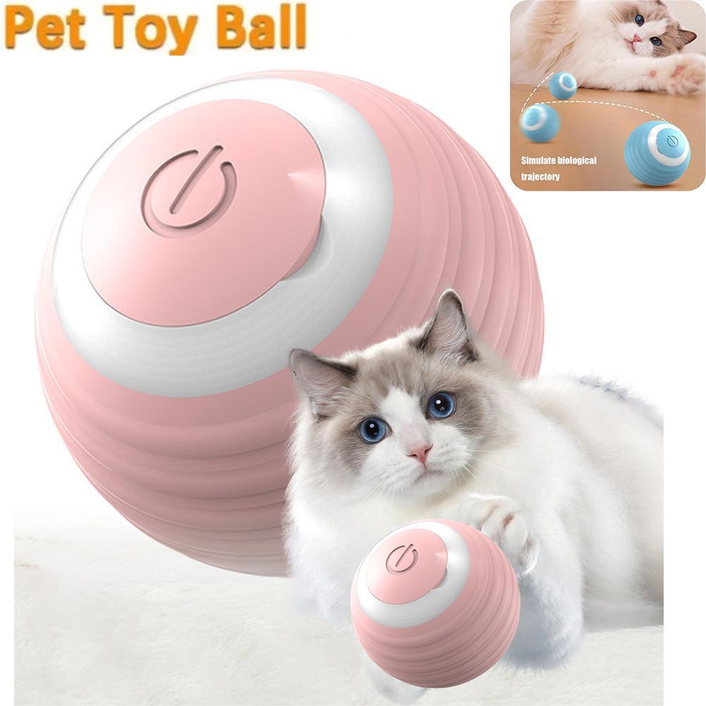Electric Cat Ball Toys Automatic Rolling Smart Cat Toys Interactive for Cats Training Self-moving Kitten Toys for Indoor Playing