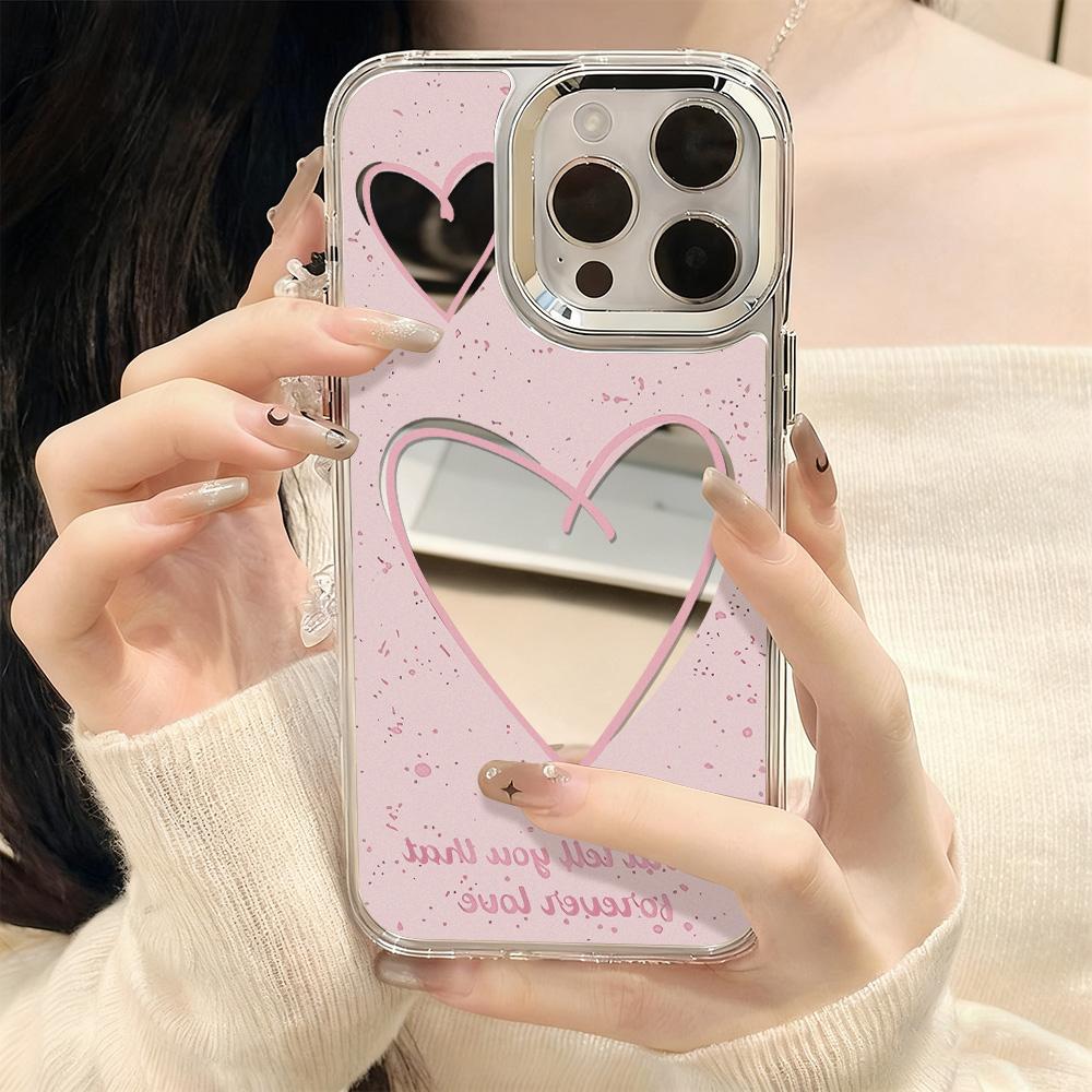 Модный чехол для телефона с зеркалом для макияжа для iPhone 17 16 15 14 Plus 13 12 11 Pro MAX 16E 17E Air Чехол для телефона Coque Fundas
