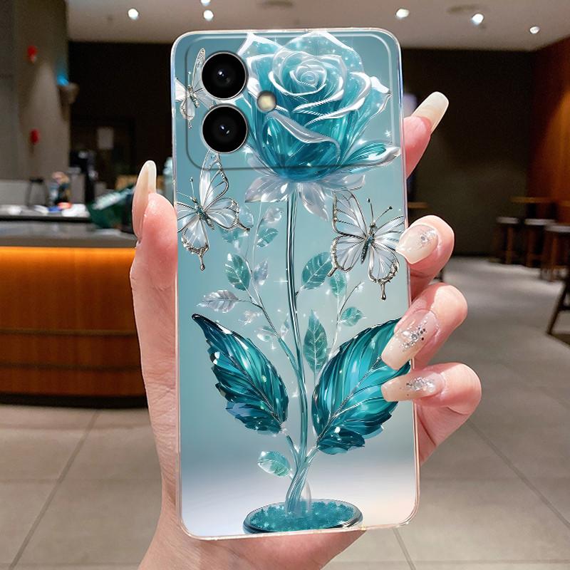 Case For Samsung Galaxy S26 Edge Flower Butterfly Protective Thin Casing Transparent Soft Silicone TPU Phone Cover