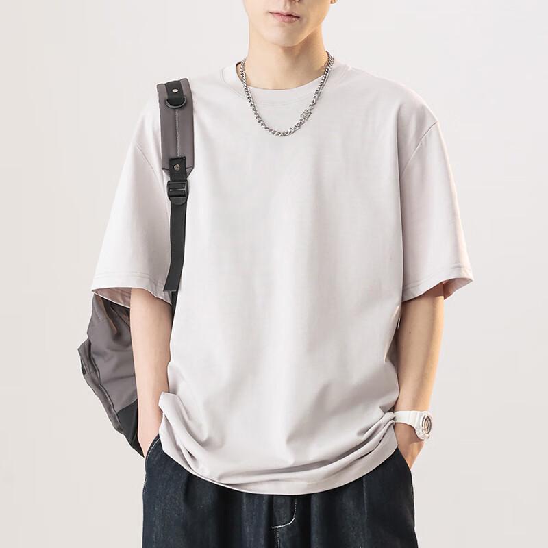 Мужская чисто-белая хлопковая футболка с круглым вырезом Yuzhaolin 180 г/м²