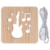 LED Night Light Unique Guitar Hollow Design 3D Wooden Night Lamp for Living Room Bedroom Bedside