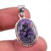 Natural Charoite Gemstone Handmade 925 Solid Sterling Silver Pendant 1.25'' U3v58