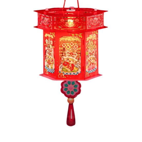 Комплект фонарей на год Змеи с шестом для детей, портативный, своими руками, ручной, мультяшный, светодиодный фонарь в виде змеи, украшение для китайского Нового года и весеннего фестиваля