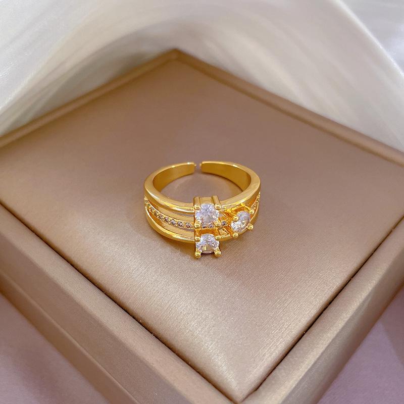 Новое трехслойное титановое кольцо из нержавеющей стали с цирконием для мужчин и женщин, кольцо с цирконием, ювелирные изделия, аксессуары на заказ