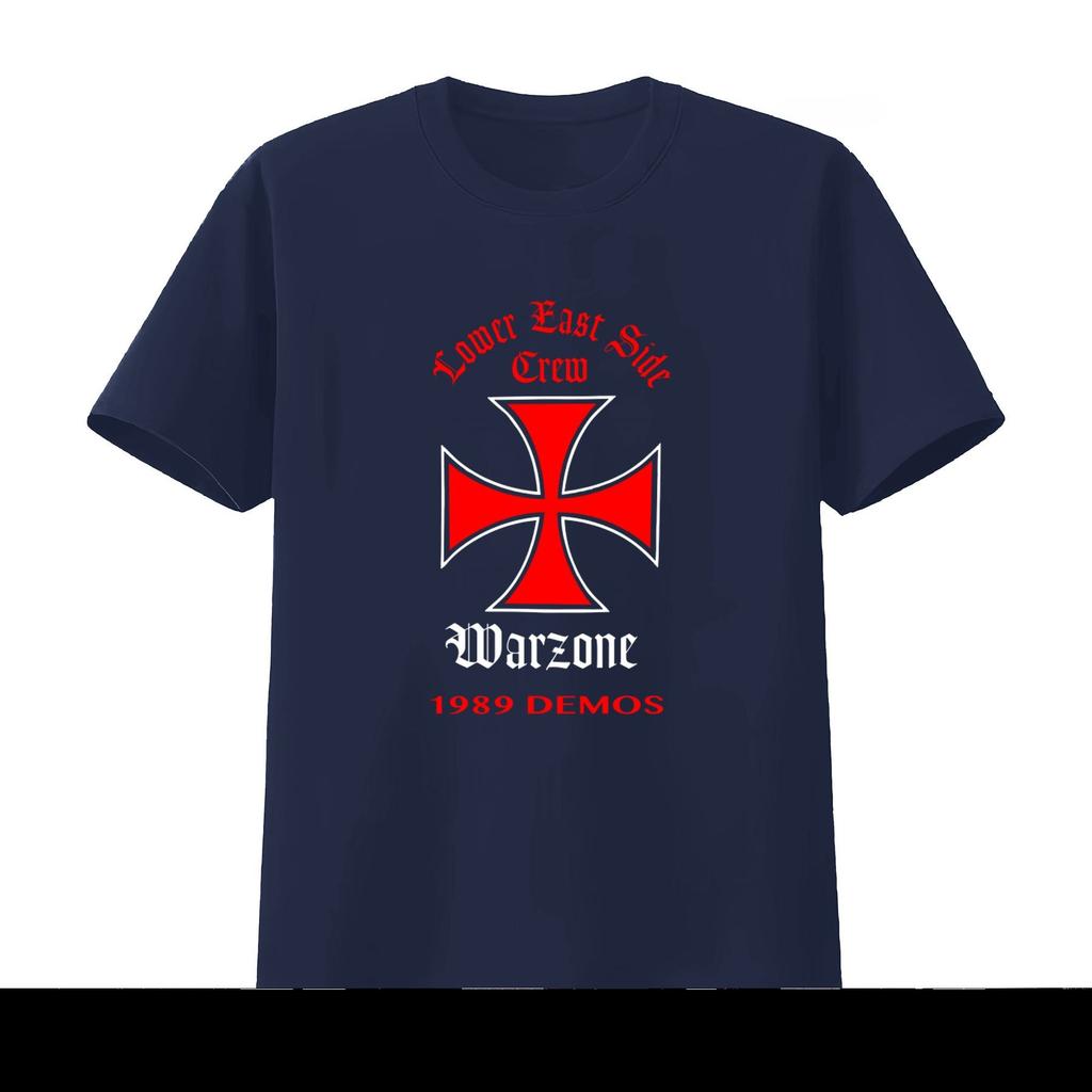 Warzone Demos Lower East Side Crew Cross T Shirt Vintage Casual Soft Fashion Unisexs Clothing Womens Summer New T Shirt