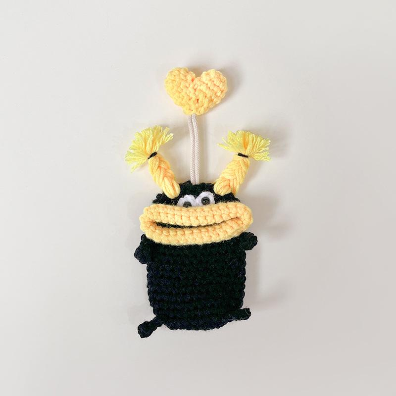 Креативный милый мультяшный автомобильный ключ-пакет, вязаная шерстяная подвеска в виде сосиски в виде рта, большой брелок-монстра