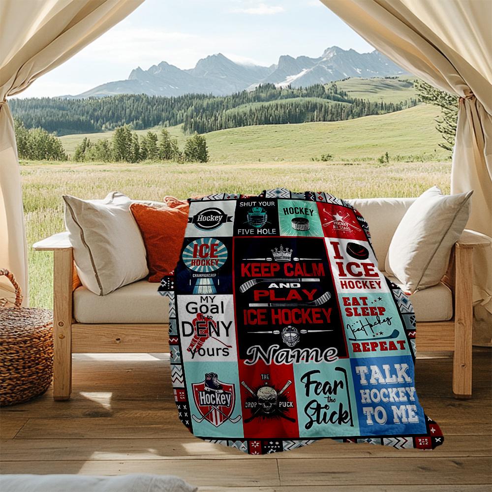 Ice Hockey Motivational Quotes And Designs Flannel Outdoor Blanket Gift Blanket Comfortable And Soft Lightweight And Portable Suitable For All Seasons