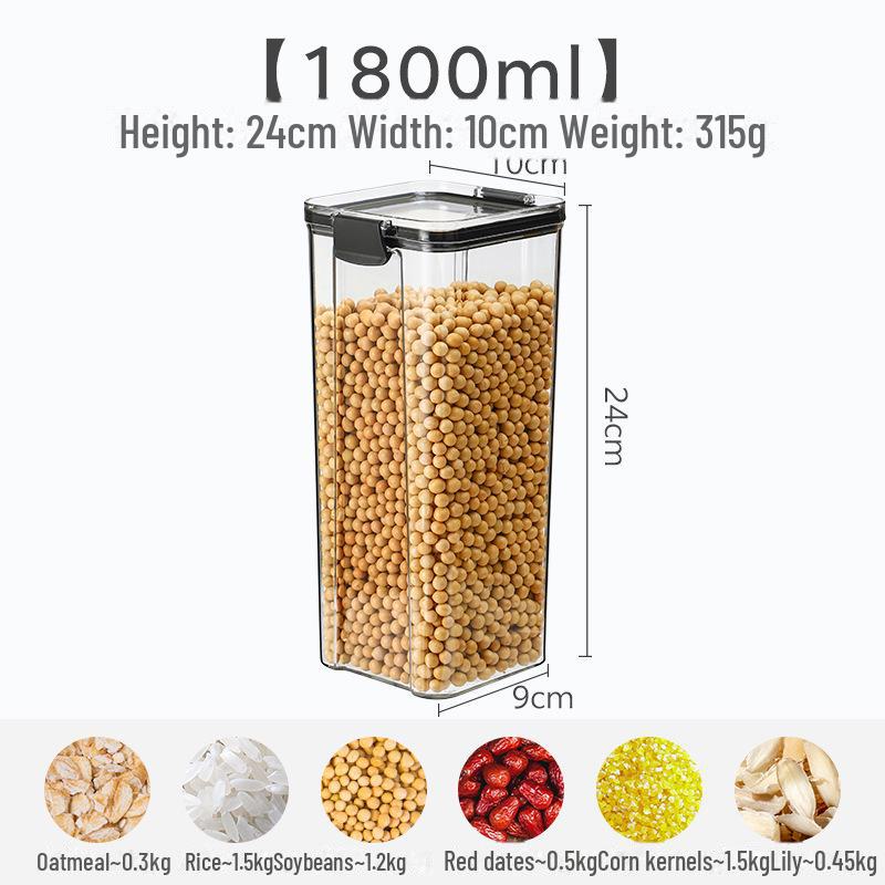 Утолщенная квадратная прозрачная банка для хранения зерна и круп