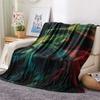 Neon Cats  Print Flannel Blanket, High quality Comfortable for All Seasons, Home Decor, Warmth and Comfort