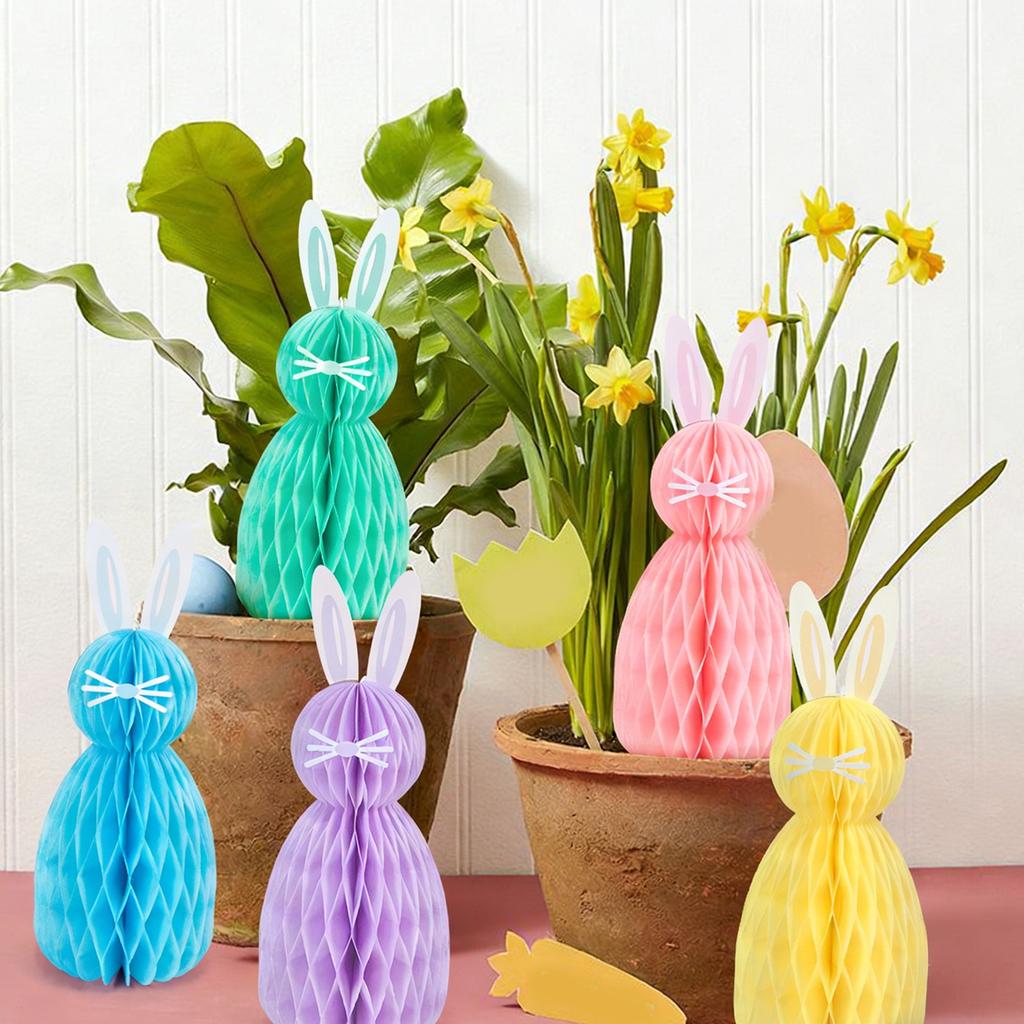 Пасхальные украшения для вечеринки: Медовая сота-заяц, елочное украшение