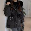 New Design Winter Korean Fashion Women Overcoat Vintage Aesthetic Loose Thick Coat Female Hoodie Casual Warm Elastic Waist Long Sleeve