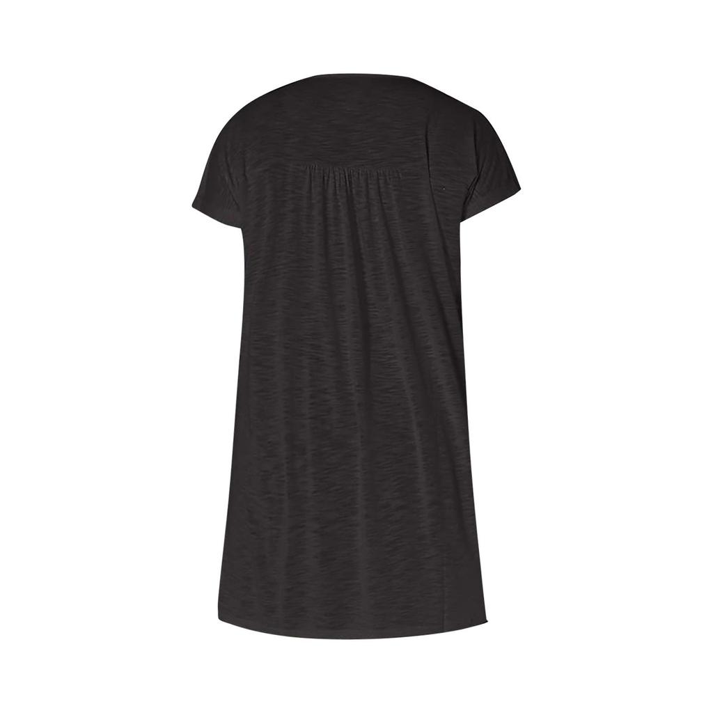 Ladies Fashion Casual Tops V-neck Pullover Loose Casual High-Low Hem T-shirt